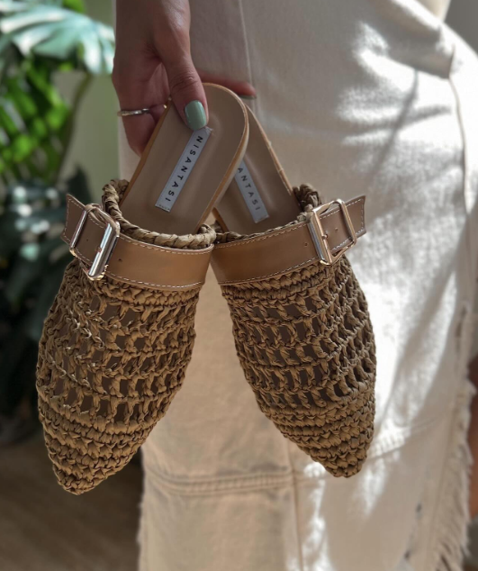 Beige Breeze Mules