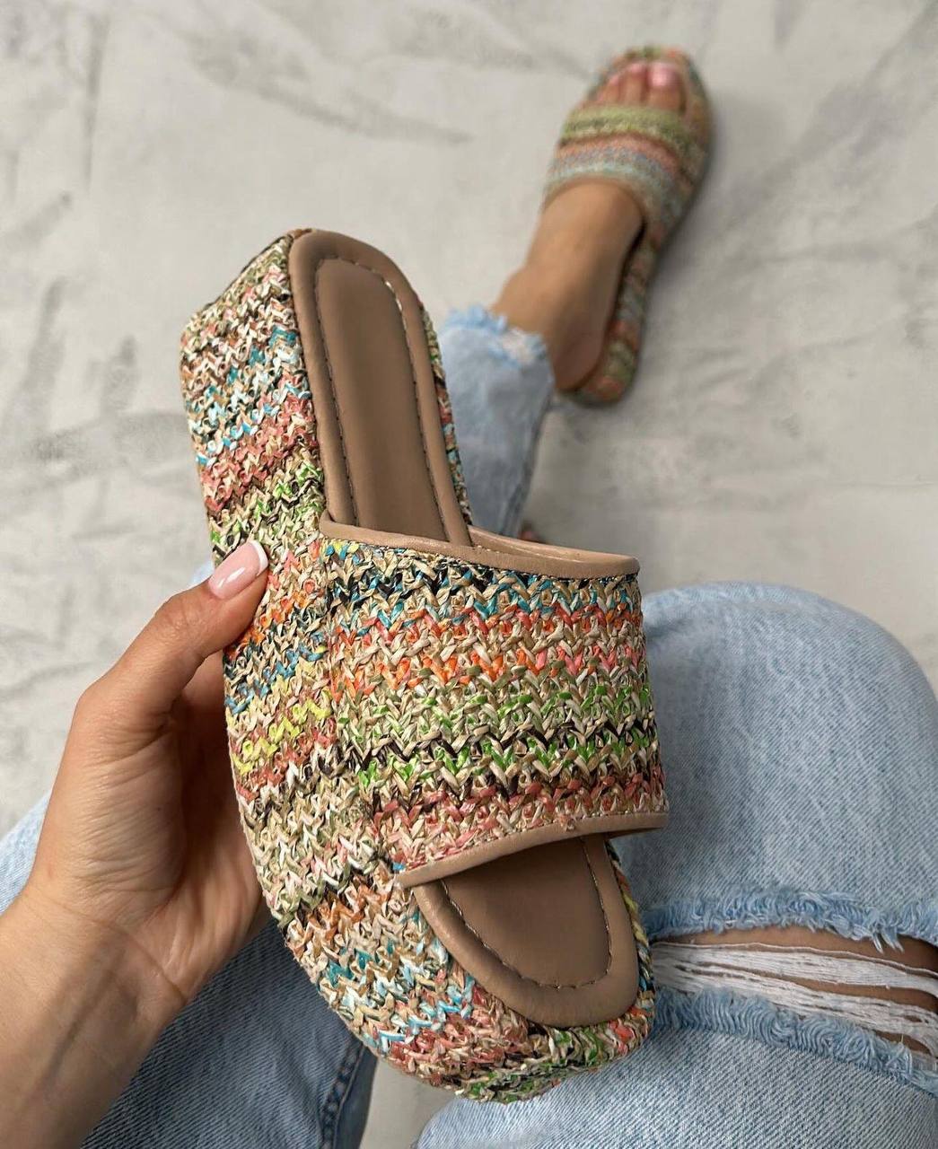 Rainbow Weave Slides