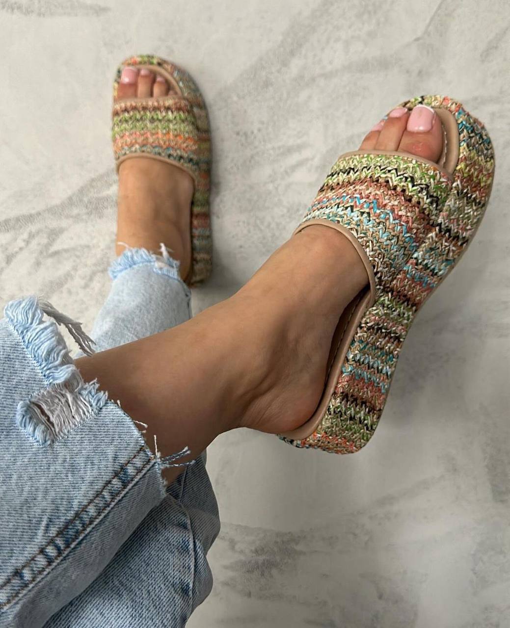 Rainbow Weave Slides