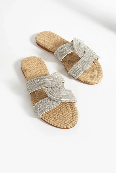 Silver Weave Sandals