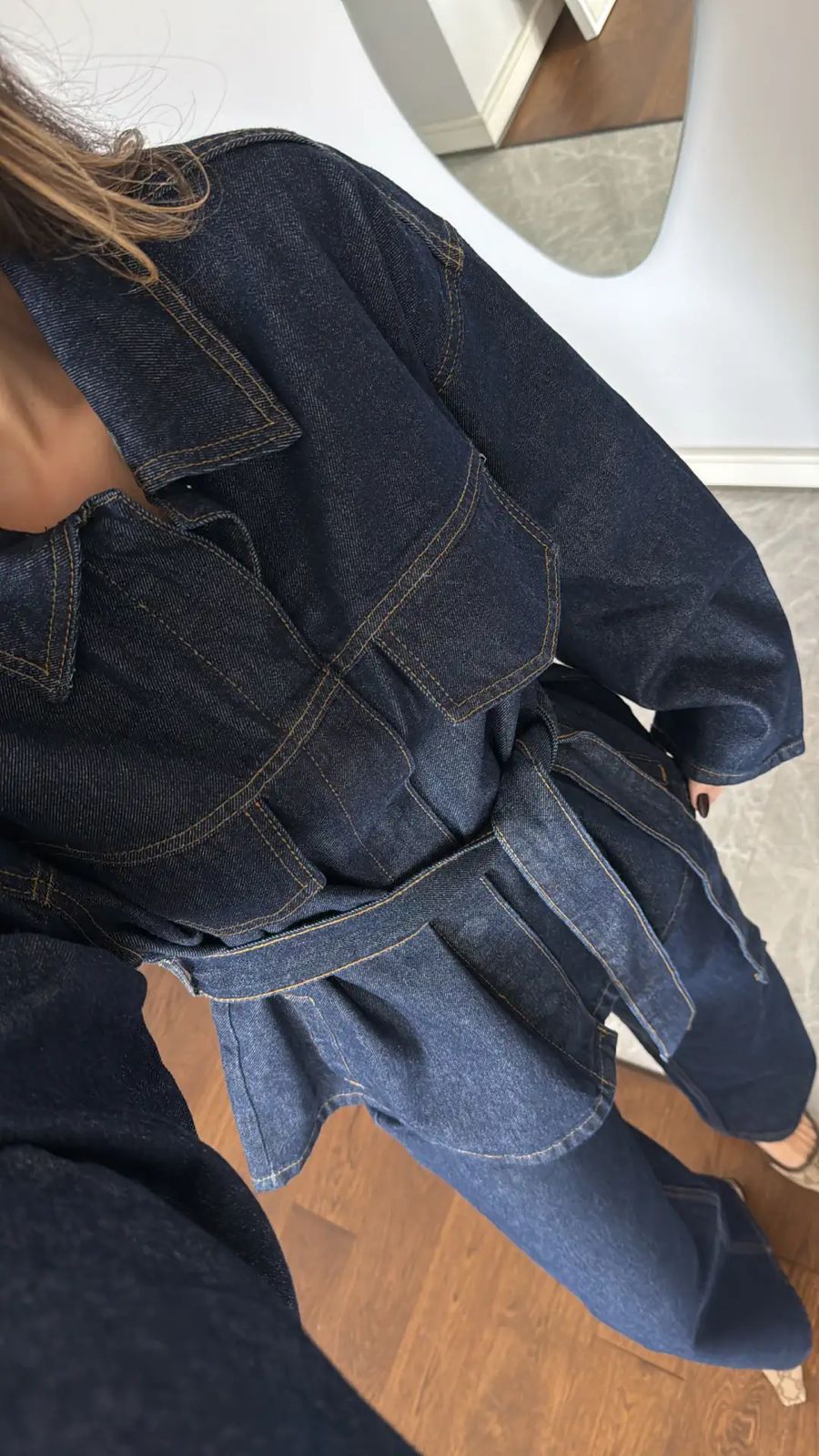 WAIST-TIE DENIM SET