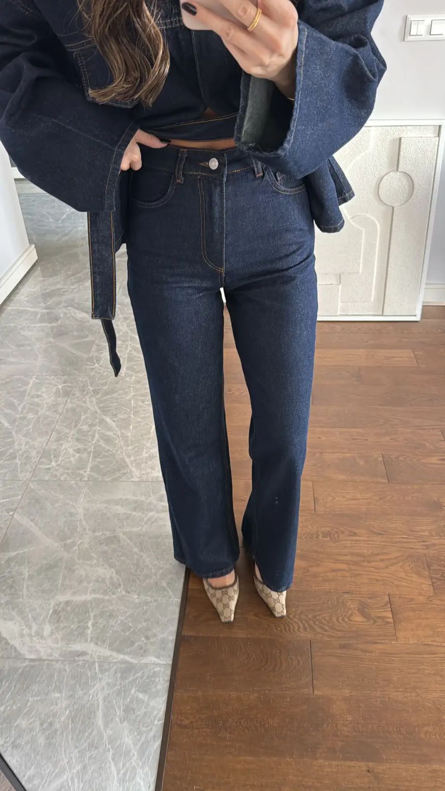 WAIST-TIE DENIM SET