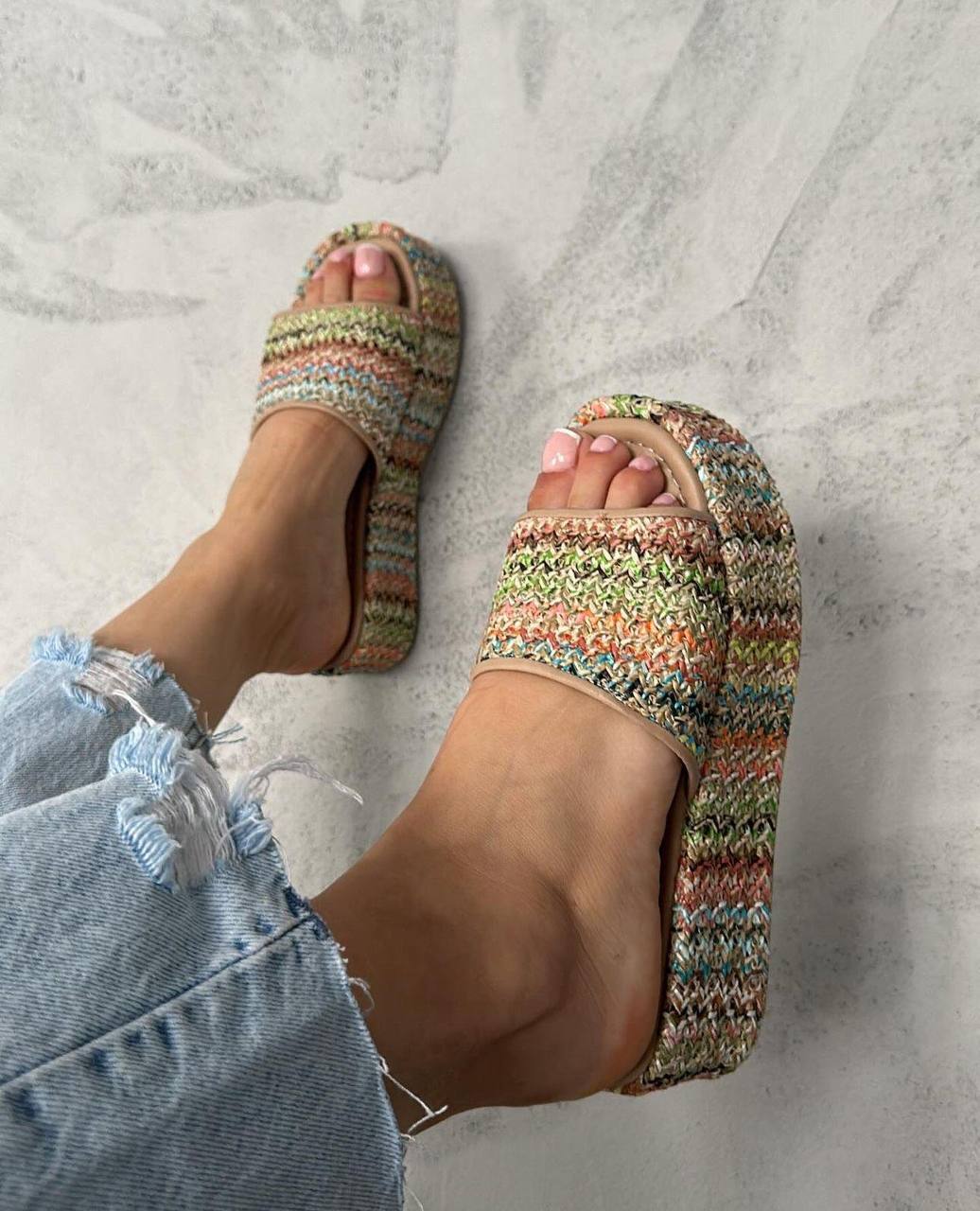 Rainbow Weave Slides